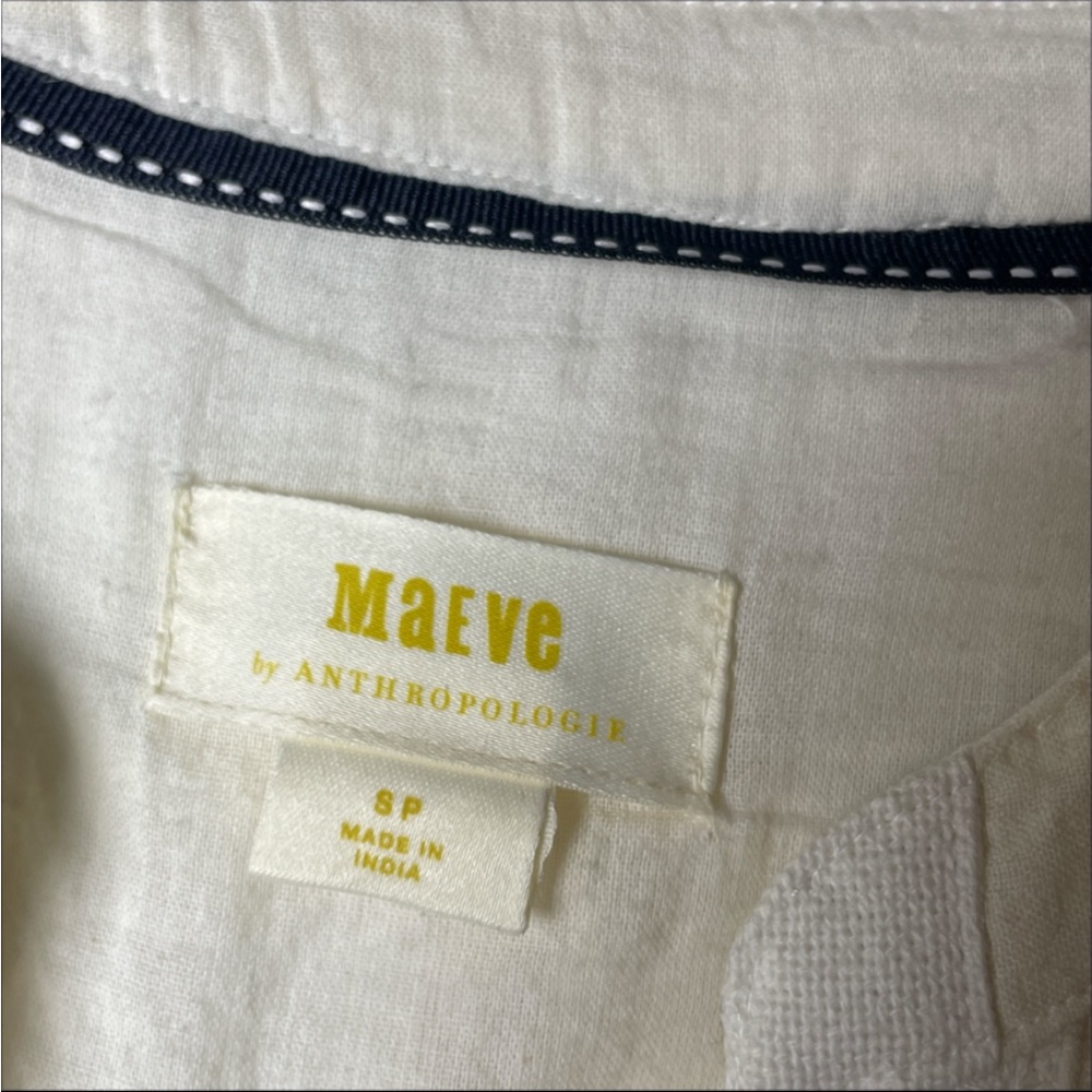 Anthro Maeve Patchwork Boho Blouse Button Swing C… - image 3